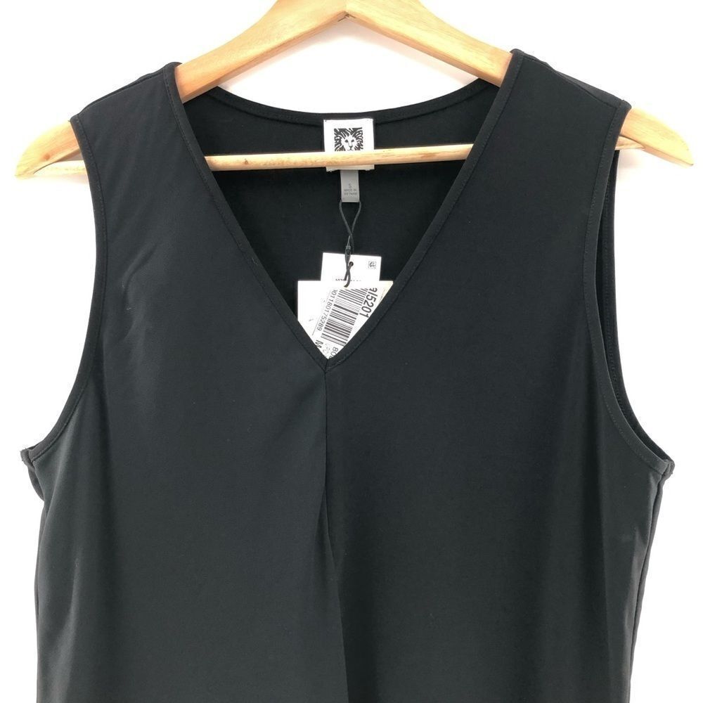 Anne Klein Overlay Tank Top Anne Black Small - Picture 7 of 8